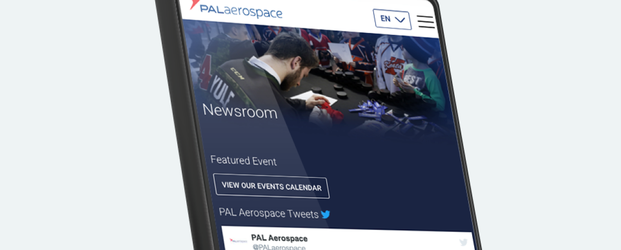 PAL Aerospace mobile mockup