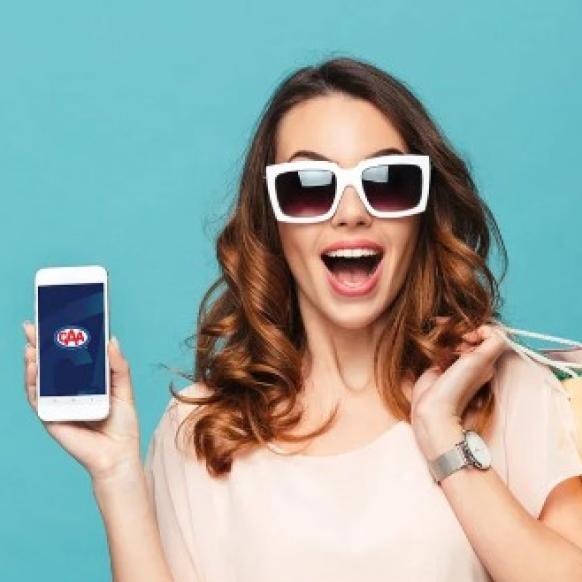 woman holding mobile phone